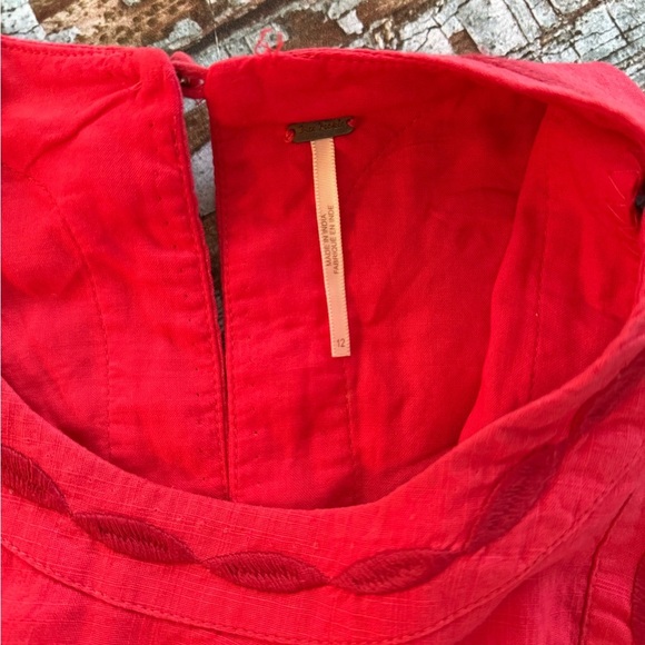 BNWT Free People Birds of a Feather Red Embroidered Dress - Picture 8 of 16